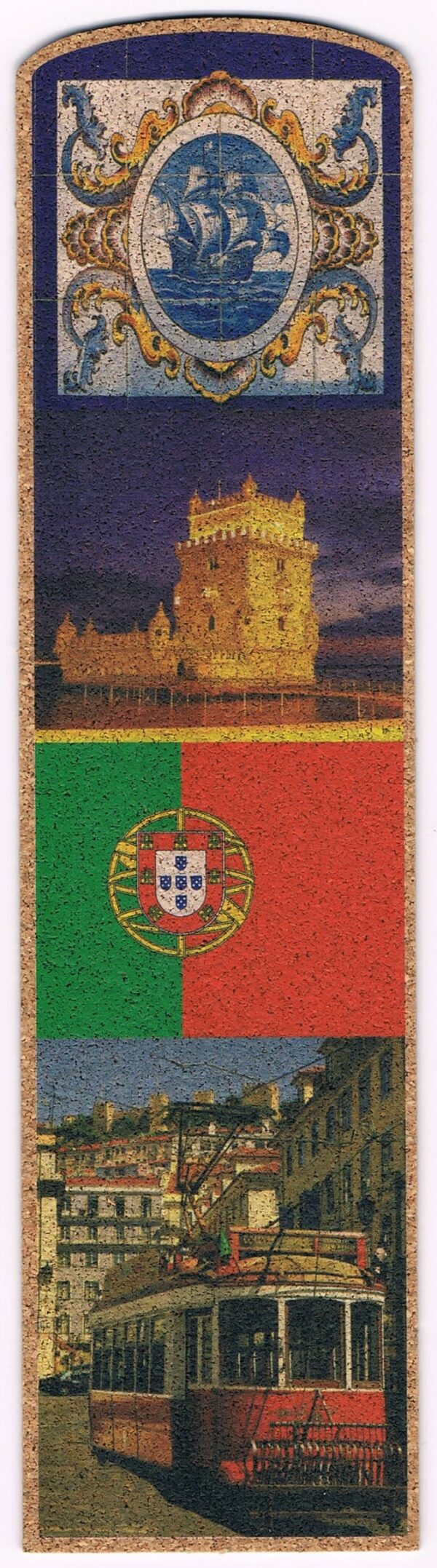 marcador de cortiça com imagens de portugal e bandeira