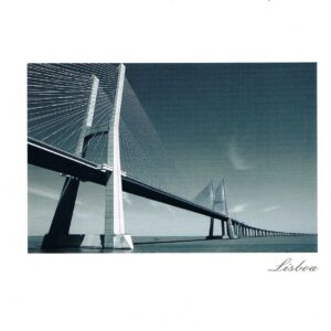 Postal de Papel com imagem ponte 25 de Abril em preto e Branco