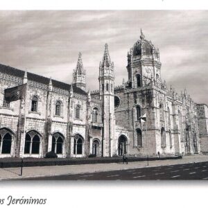 Postal de Papel Mosteiro dos Jeronimos em Preto e Branco