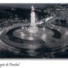 Postal de Papel Praça Marquês de Pombal à noite em preto e branco