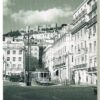 Postal de Papel com imagem praça da Figueira em Preto e Branco