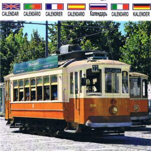 Calendário Grande de Lisboa 2021 com 12 Imagens - Imagem de Elétricos