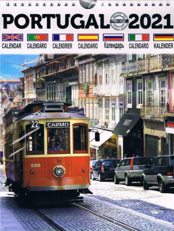 Calendário Grande de Lisboa 2021 com 12 Imagens - Elétrico Lisboa