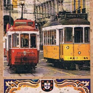 Magnético de Cortiça Portugal com Imagens de Elétricos