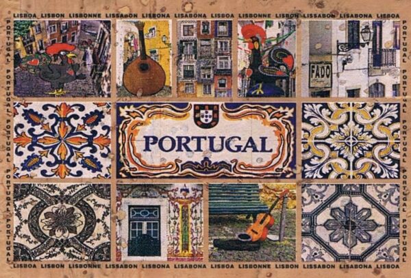 Magnético de Cortiça Portugal com imagens e azulejos