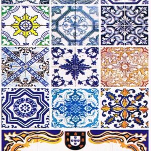 Magnético de Papel Portugal com imagens de Azulejos