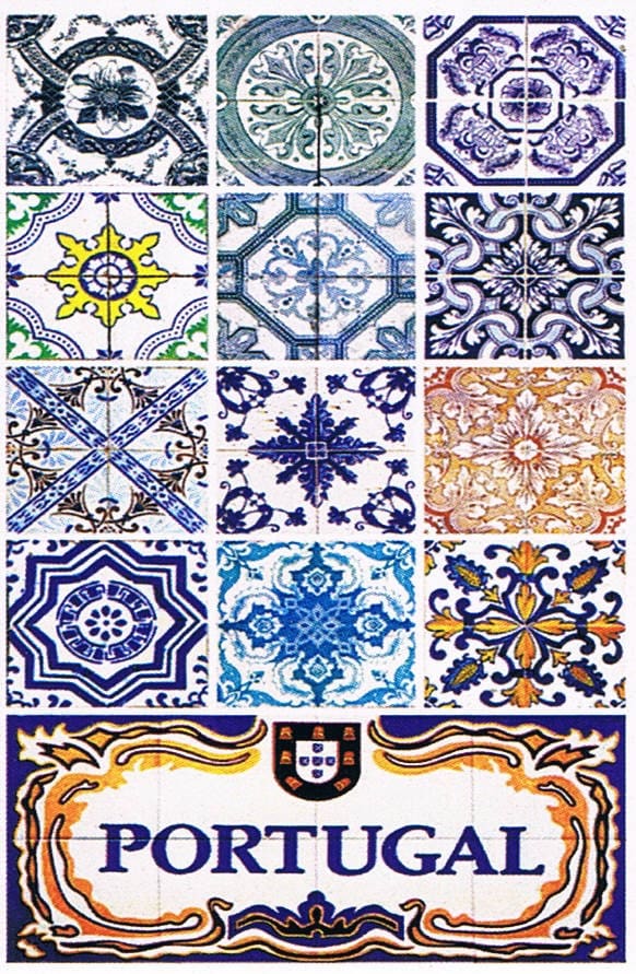 Magnético de Papel Portugal com imagens de Azulejos