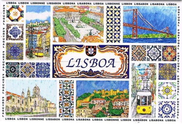 Magnético de Papel Imagens Lisboa em Pintura