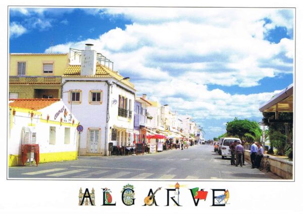 Postal de Papel do Algarve, rua em cabanas