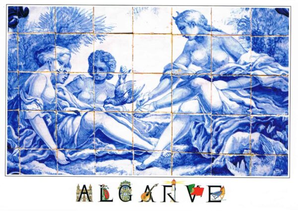 Postal de Papel do Algarve, azulejos palácio de estoi