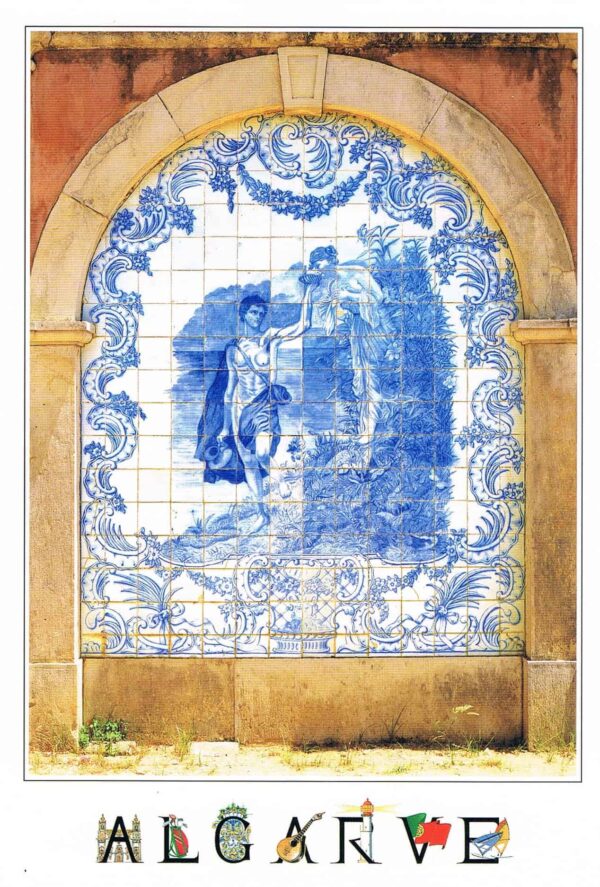 Postal de Papel Algarve, imagem de Azulejo Palácio de Estoi