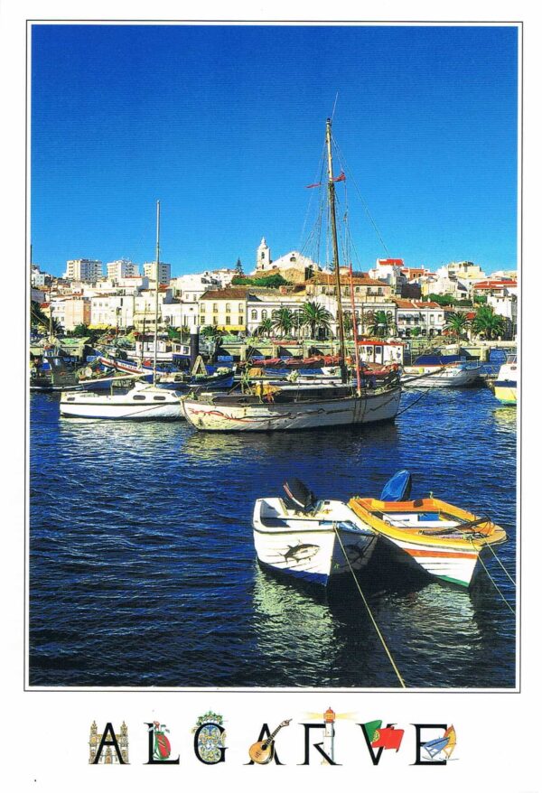 Postal de Papel Algarve imagem de barcos em Lagos
