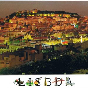 Postal de Papel com Imagem de Lisboa à Noite