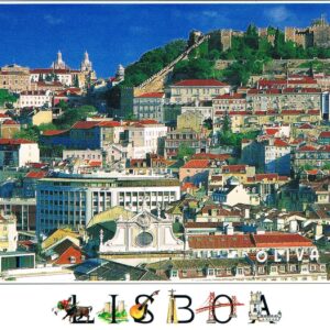 Postal de Papel com Imagem de Lisboa e Castelo de São Jorge