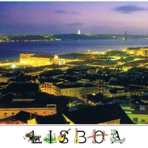 Postal de Papel com Imagem de Lisboa à Noite