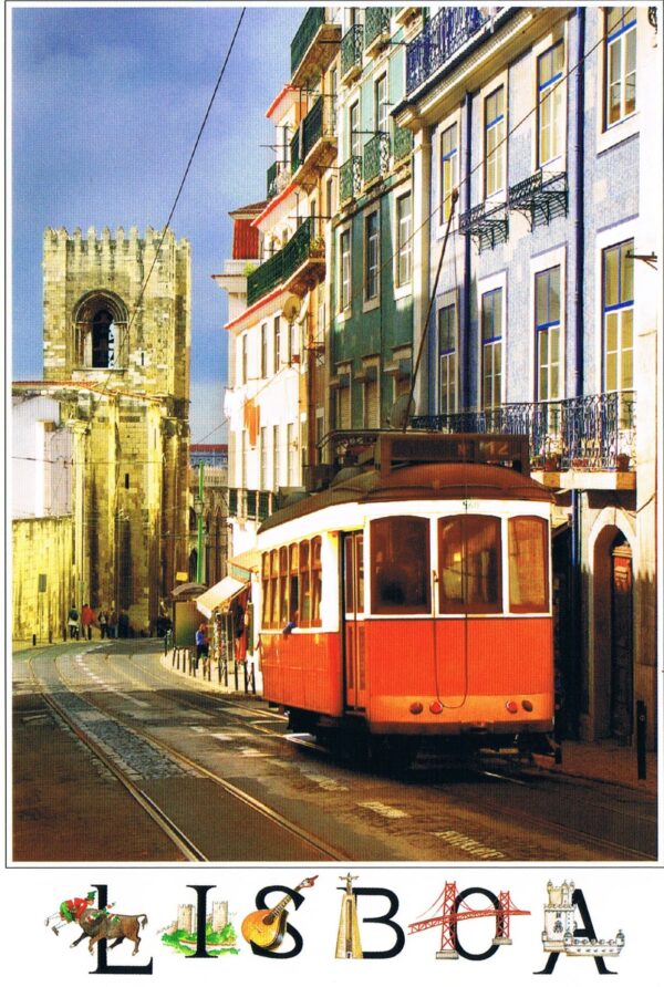 Postal de Papel com Imagem Elétrico de Lisboa