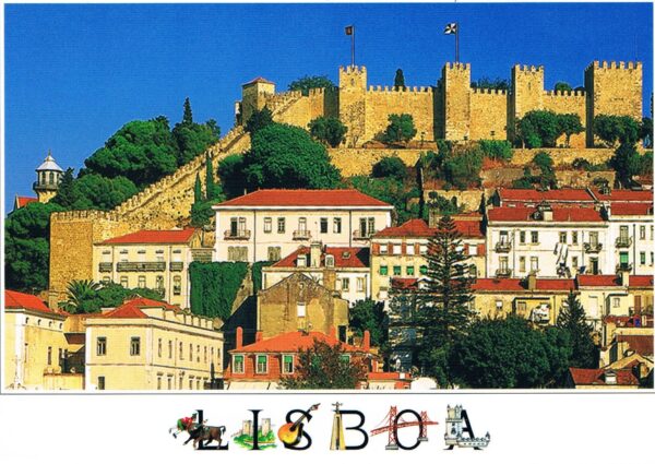 Postal de Papel com Imagem Castelo de São Jorge Lisboa