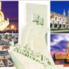 Postal de Papel com Imagens de Lisboa e monumento dos Descobridores