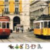 Postal de Papel com Imagem de Elétricos em Lisboa