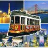 Postal de Papel com Imagens de Lisboa e Elétrico