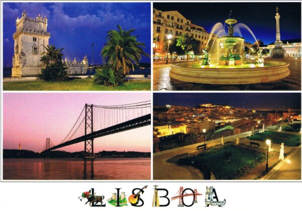 Postal de Papel com imagens de Lisboa