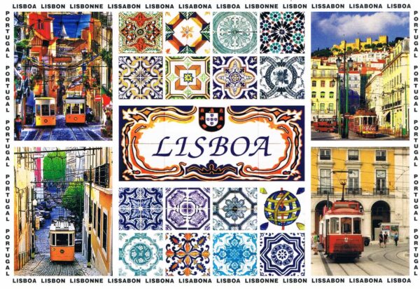Postal de Papel Imagens de Lisboa e Azulejos