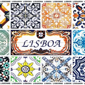 Postal de Papel com várias Imagens de Azulejos Lisboa