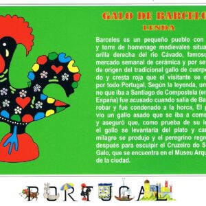 Postal de Papel História Galo de Barcelos em Espanhol