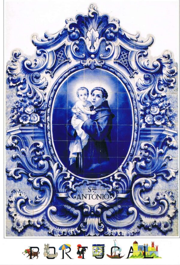 Postal de papel Imagem de Santo Antonio em Azulejo de portugal