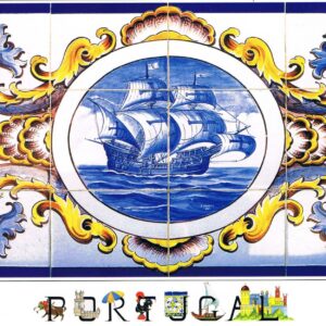 Postal de papel Imagem de caravela em azulejos de Portugal