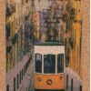 Postcard in Cork of the Bica Elevator in Lisbon, Portugal